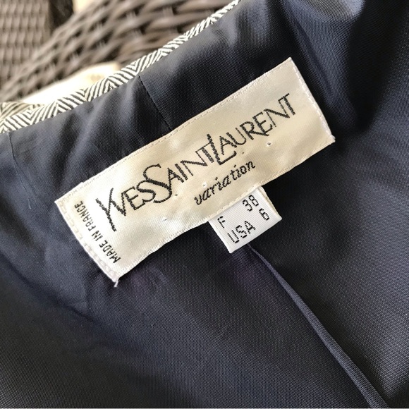 ✨Vintage Yves St Laurent Pant/Trouser Herringbone  Suit, 1980”s, Sz4/6, EU38 - Picture 9 of 9